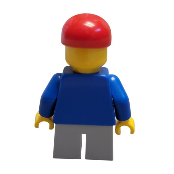 LEGO Minifigure pln173 Male Blue Torso Gray Legs Red Hat 31010 Treehouse Retired - Picture 2 of 2